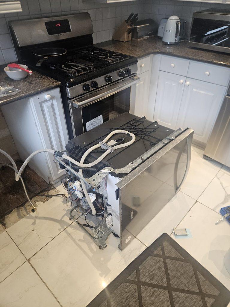 Dishwasher pulled out for repair by Octopus Royal
