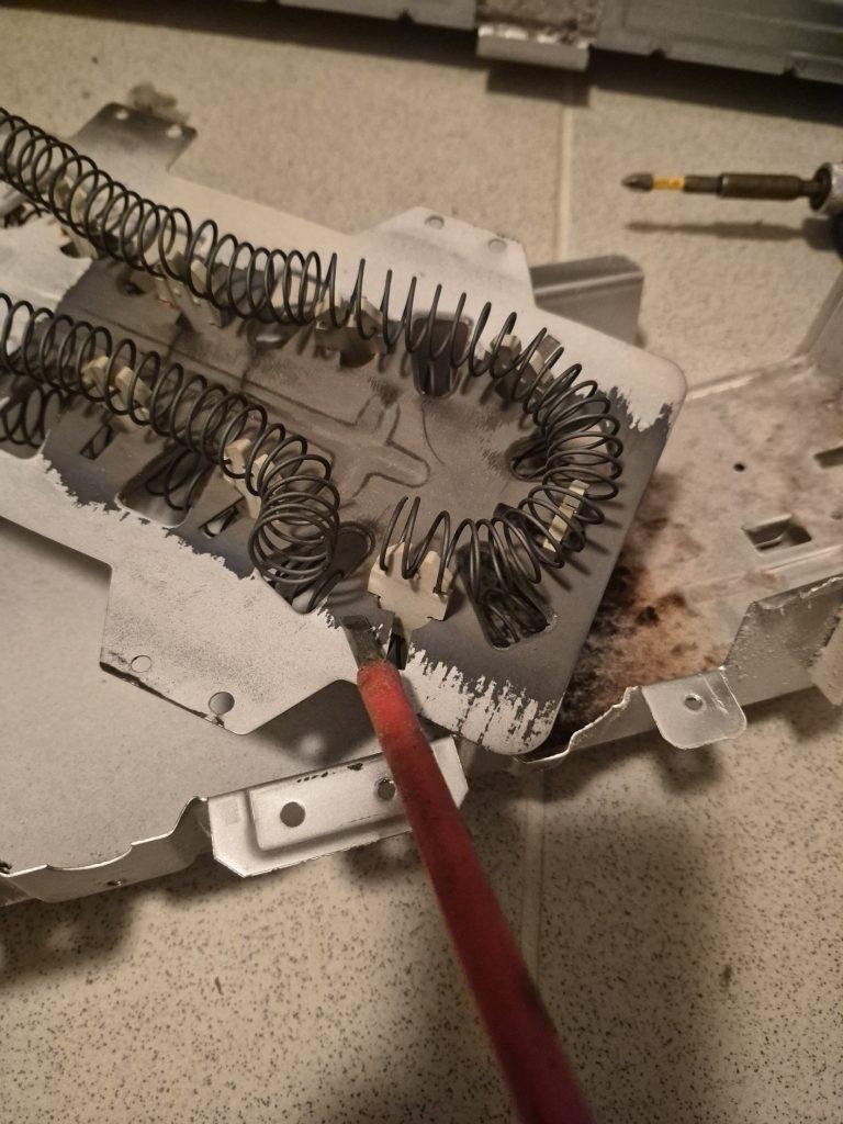 Broken coil on a Samsung dryer heater element, Toronto