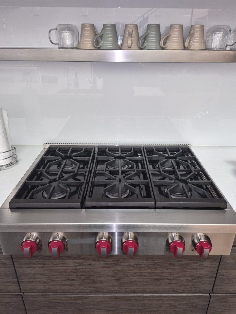 Wolf 6-burner gas rangetop after ignition module replacement, North York